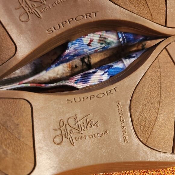 Life Stride Floral Women's Slingback Wedge Sandals Size 8 Mimosa - Picture 7 of 10